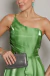 Vestido Longo um ombro só em Zibeline Glow (Com leve brilho) Leandra Verde - loja online