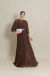 Vestido Longo Plissado Marrom/Mocha Mousse Larissa - comprar online