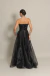 Vestido Longo em Organza Malu Preto - Emporium Carolina