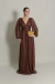 Vestido Longo Com Mangas Longas Marrom/Mocha Sandra