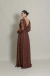 Vestido Longo Com Mangas Longas Marrom/Mocha Sandra - loja online
