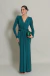 Vestido Longo com Manga Longa em Malha Verde Esmeralda Rita