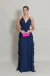 Vestido Longo Fluido Azul Marinho Sofia