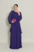 Vestido Longo Com Mangas Longas Azul Marinho Carbono Malu - comprar online