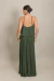 Vestido Longo Plissado Frente Única Glória Oliva - loja online
