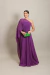 Vestido Longo Fluido com Um ombro só plissado Uva/Roxo Marina na internet