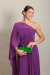 Vestido Longo Fluido com Um ombro só plissado Uva/Roxo Marina - loja online