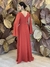 Vestido Longo Manga Capa Terracota Lia - loja online