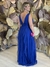 Vestido Longo em Tule Plus Size Azul Royal Ciça - loja online