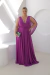Vestido Longo Plus Size Uva/Roxo Layla - Emporium Carolina