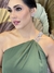 Vestido Amplo um ombro só Verde Oliva Suzi - Emporium Carolina