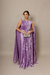 Vestido Longo Plissado Manga Capa Lizi Lavanda