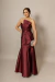 Vestido Longo Tomara que Caia em Zibeline Marsala Lavinia