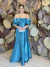 Vestido Longo em Zibeline Tiffany/Turquesa Paloma