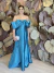 Vestido Longo em Zibeline Tiffany/Turquesa Paloma - comprar online