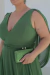 Vestido Longo Plus Size Verde Oliva Layla - Emporium Carolina