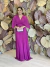 Vestido Longo Plissado Adriana Fúcsia