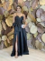 Vestido Longo em Zibeline Preto Romana