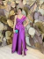 Vestido Longo em Zibeline Com Laço Fúcsia Andressa - comprar online