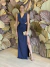 Vestido Longo em Jersey Azul Marinho Kaline