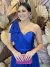Vestido Longo em Tule Um ombro Só Azul Royal Mia na internet