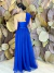 Vestido Longo em Tule Um ombro Só Azul Royal Mia - Emporium Carolina