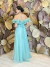 Vestido Longo em Tule tomara que caia Verde Água/Tiffany Gisela - loja online