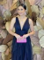Vestido Longo em Tule Azul Marinho Ciça - Emporium Carolina