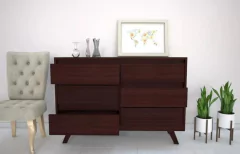 Cómoda Nórdica 6 Cajones 1,40 mts + 2 Mesas de Luz Nórdica 1 Cajón - tienda online