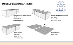 Imagen de COMBO BOX CAMA 160X190 + RESPALDO 160
