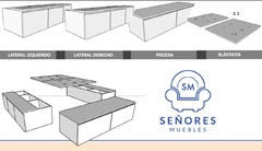Box Cama 160x190 + Cómoda Nórdica 6 Cajones + 2 Mesas de Luz Nórdica 1 Cajón en internet