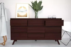 Cómoda Nórdica 9 Cajones + 2 Mesas de Luz Nórdica 1 Cajón + Respaldo Exa 1,60 - tienda online