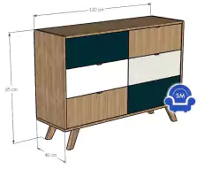 Imagen de COMODA NORDICA 6 CAJONES OLAF