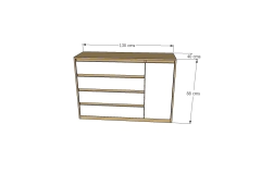 Imagen de COMBO 4. JUEGO DORMITORIO 160X190 CAMA+RESPALDO+ COMODA