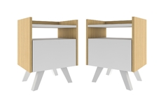 PACK x 2uni MESAS DE LUZ NORDICA  1 CAJON - tienda online