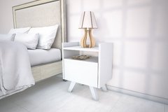 Cómoda Nórdica 6 Cajones 1,20 + 2 Mesas de Luz Nórdica 1 Cajón + Respaldo Exa 1,80