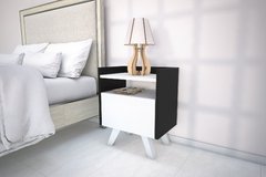 Cómoda Nórdica 6 Cajones 1,20 + 2 Mesas de Luz Nórdica 1 Cajón + Respaldo Exa 1,80 - Señores Muebles