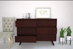 Cómoda Nórdica 6 Cajones 1,20 + 2 Mesas de Luz Nórdica 1 Cajón + Respaldo Exa 1,80 - comprar online