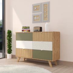 COMODA NORDICA 6 CAJONES OLAF - Señores Muebles