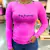 Camiseta UV50+ térmica feminina na cor rosa, com logo tx.farm em destaque, modelo de manga longa.