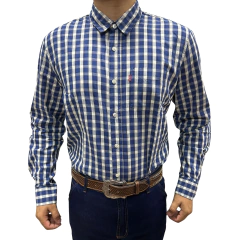 Camisa Masculina Xadrez M/L Levis Azul