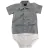Body Camisa Baby Kenttana Menino - Listrado Cinza