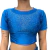 Cropped Boiadeira Top Country Manga Curta Azul
