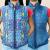Colete feminino Ride Horse dupla face com estampa colorida de padrões geométricos e lado azul liso, ideal para o inverno.