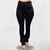 Calça feminina preta da marca Tex Team, modelo justo ao corpo, com detalhes em botão na cintura.