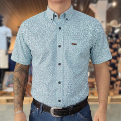 Camisa Tassa Masc MC Branco/Turquesa