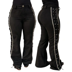 Calça Feminina Suede Turkese Hot Country Black