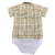 Body Camisa Baby Kenttana Menino - Xadrez Areia - comprar online