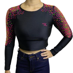 Cropped Boiadeira Top Country Manga Longa