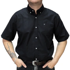 Camisa Masculina Holstein M/C Preto